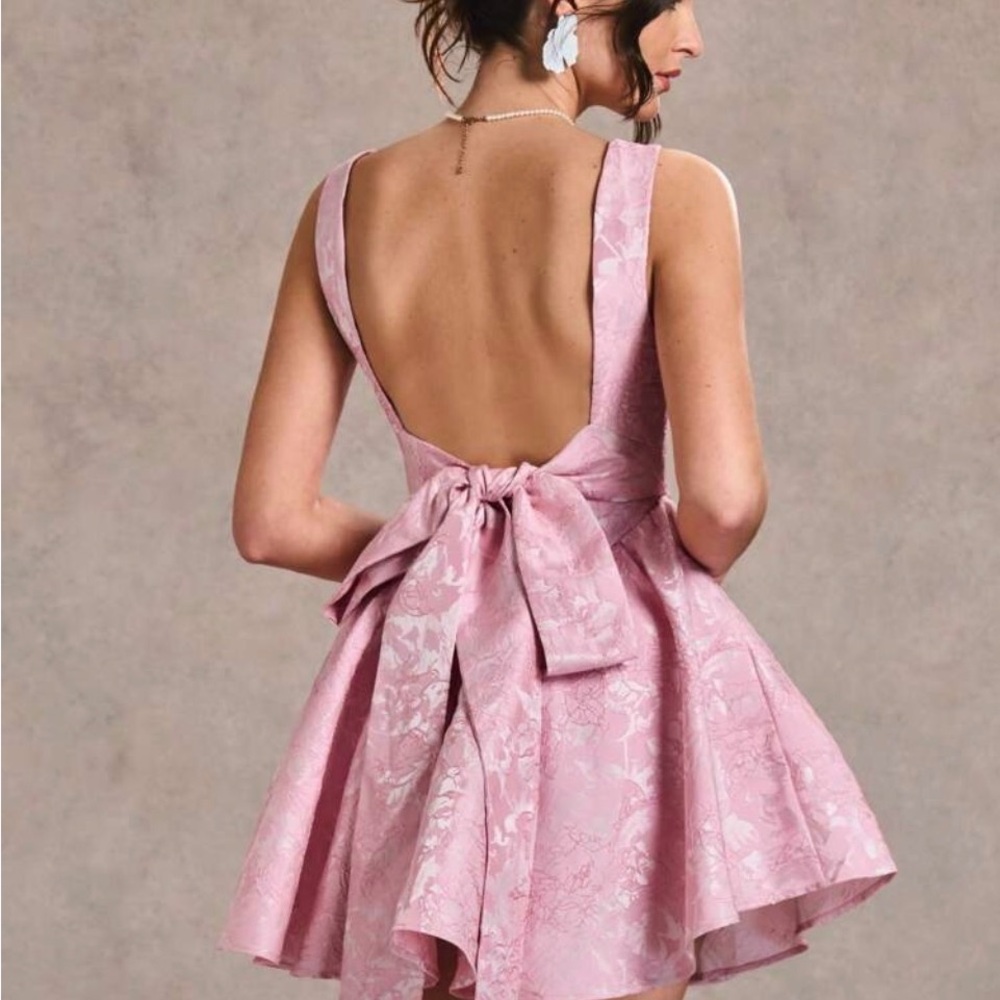 Pink party Dress with back bow